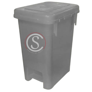 Basurero plastico con tapa y pedal 45 litros Gris