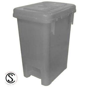 Basurero plastico con tapa y pedal 45 litros Gris