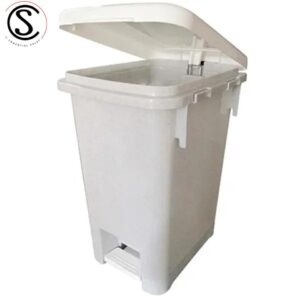 Basurero plastico con tapa y pedal 45 litros Mármol