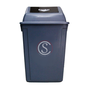 Basurero plastico tapa push 60 litros gris