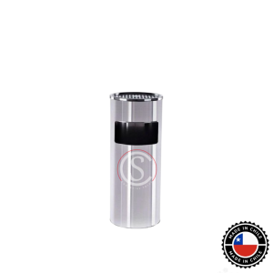Basurero de acero inoxidable con cenicero 30 litros
