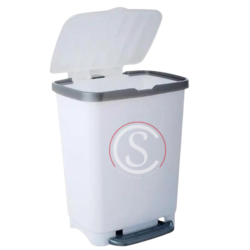 Basurero plastico con tapa y pedal 25 litros