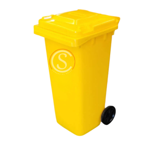 Contenedor de basura plástico 120 litros color Amarillo