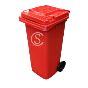 Contenedor de basura plástico 120 litros color Rojo