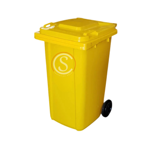 Contenedor de basura plástico 240 litros color Amarillo