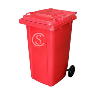 Contenedor de basura plástico 240 litros color Rojo