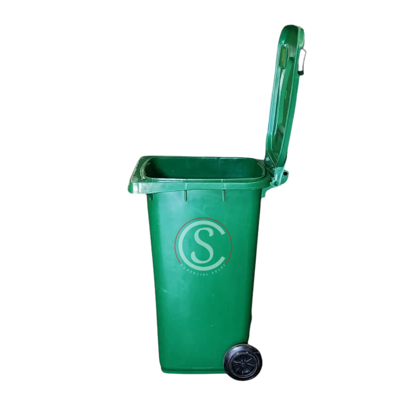 Contenedor de basura plástico 240 litros color Verde - Imagen 3