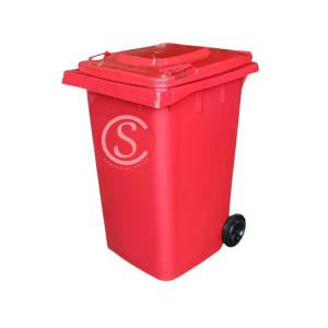 Contenedor de basura plástico 360 litros color Rojo