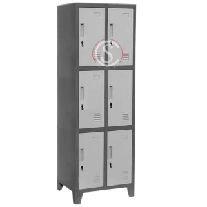 Lockers Metálico Industrial 2 cuerpos 6 puertas