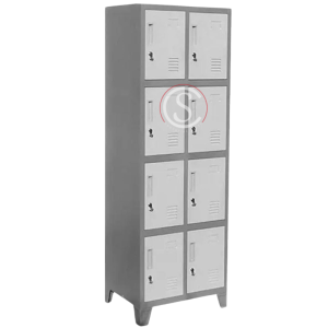 Lockers Metalico Industrial 2 cuerpos 8 puertas