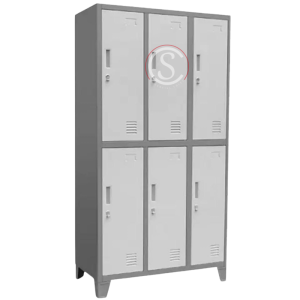 Lockers Metálico Industrial 3 cuerpos 6 puertas