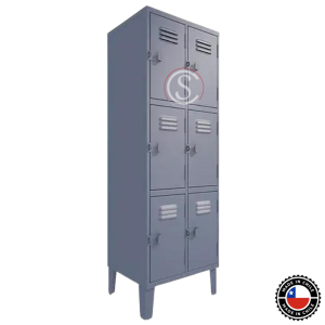 Lockers Metalico Nacional 2 Cuerpos 6 Puertas