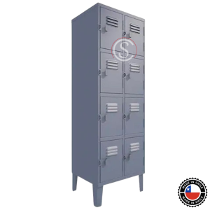 Lockers Metalico Nacional 2 Cuerpos 8 Puertas