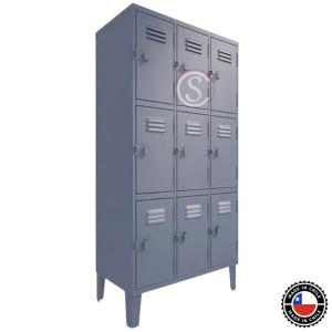 Lockers Metalico Nacional 3 Cuerpos 9 Puertas
