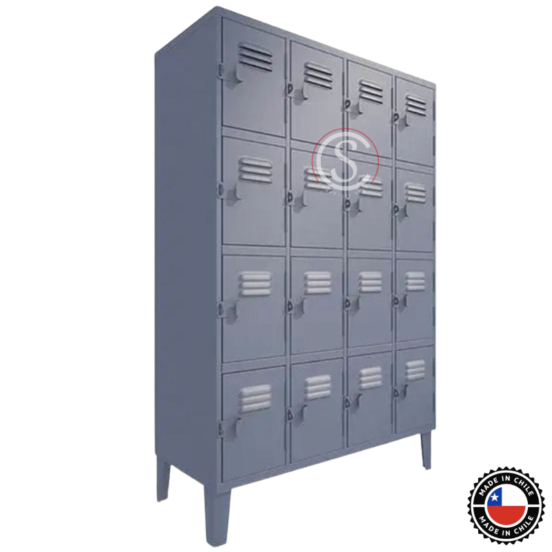 Lockers Metalico Nacional 4 Cuerpos 16 Puertas