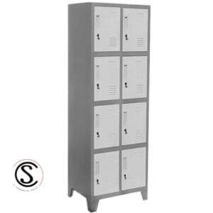 Lockers Metalico Industrial 2 cuerpos 8 puertas