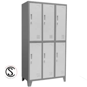 Lockers Metálico Industrial 3 cuerpos 6 puertas