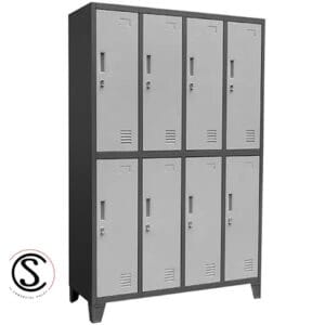 Lockers Metálico Industrial 4 cuerpos 8 puertas