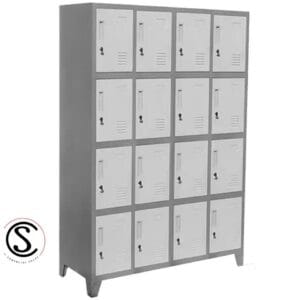 Lockers Metálico Industrial 4 cuerpos 16 puertas