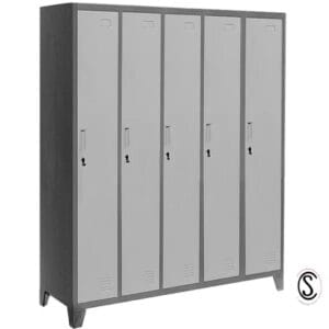 Lockers Metálico Industrial 5 cuerpos 5 puertas
