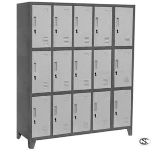 Lockers Metálico Industrial 5 Cuerpo 15 puertas