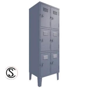 Lockers Metalico Nacional 2 Cuerpos 6 Puertas