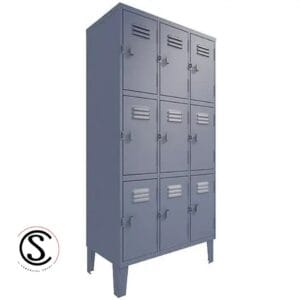 Lockers Metalico Nacional 3 Cuerpos 9 Puertas
