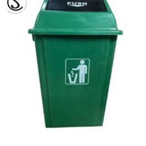 Basurero plastico tapa push 60 litros verde