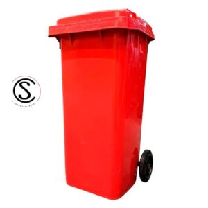 Contenedor de basura plástico 120 litros color Rojo