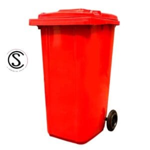 Contenedor de basura plástico 240 litros color Rojo