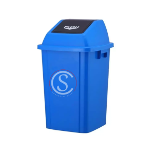 Basurero plastico tapa push 60 litros azul