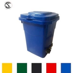 Basurero plastico con tapa y pedal 50 litros