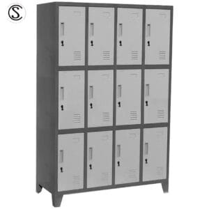 Lockers Metálico Industrial 4 cuerpos 12 puertas