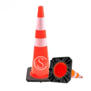 Cono 36" Anti-Viento Naranjo Base Negra