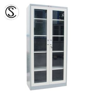 Vitrina Metálica con puertas de vidrio batiente