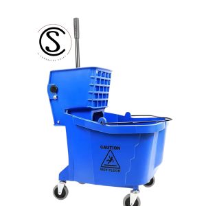 Carro estrujador plastico capacidad 36 litros color Azul