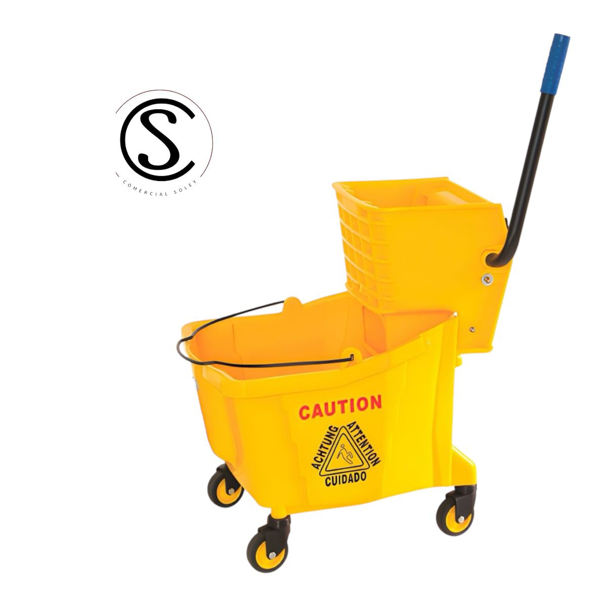 Carro estrujador plastico capacidad 36 litros color Amarillo