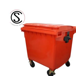 Contenedor de basura plástico 1100 litros color Rojo