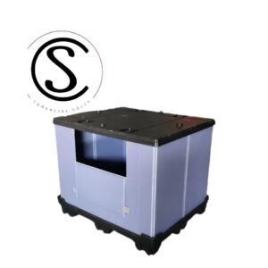 Bins 840Lts Pagable Cartón/Plástico con tapa&Ventana