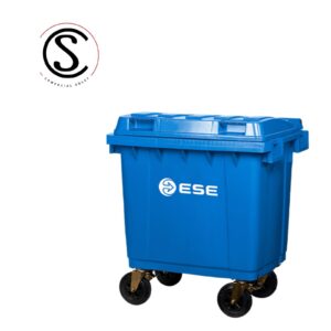 Contenedor de basura plástico 400 litros color azul origen Alemán