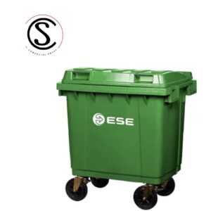 Contenedor de basura plástico 400 litros color verde origen Alemán