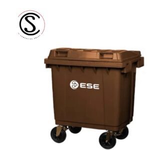 ontenedor de basura plástico 400 litros color café origen Alemán