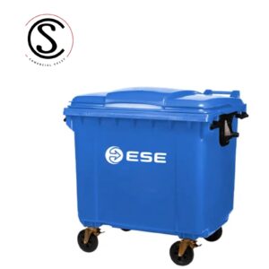 Contenedor de basura plástico 1100 litros color Azul origen Alemán
