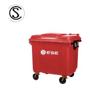 Contenedor de basura plástico 1100 litros color rojo origen Alemán