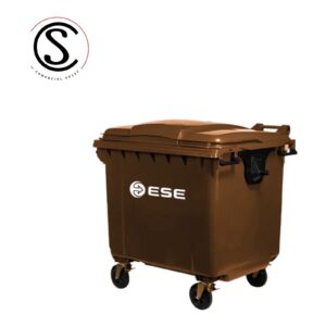 Contenedor de basura plástico 1100 litros color cafe origen Alemán