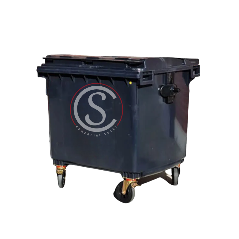 Contenedor de basura plástico 1100 litros color Gris Oscuro