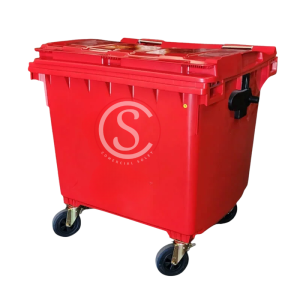Contenedor de basura plástico 1100 litros color Rojo