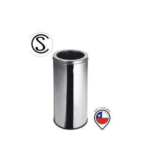 Basurero Acero Inoxidable tapa embudo 120 litros