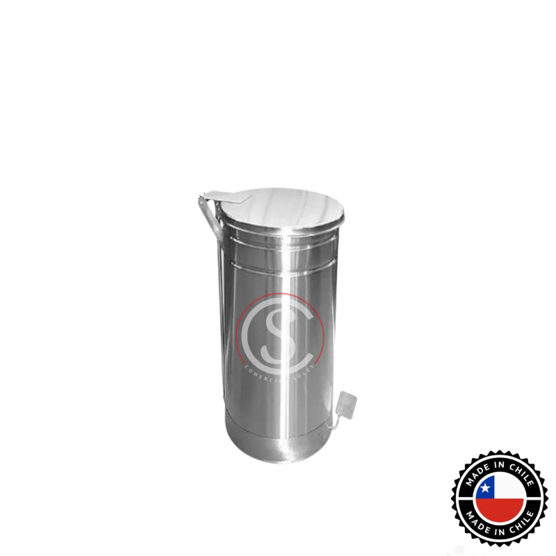 Basurero de Acero Inoxidable Tapa Pedal capacidad 120 litros