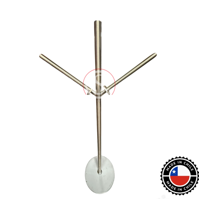 Soporte para Bolsa en Rollo de Acero Inoxidable Doble Y con Base Pesada Dispensador de Pie para Supermercado